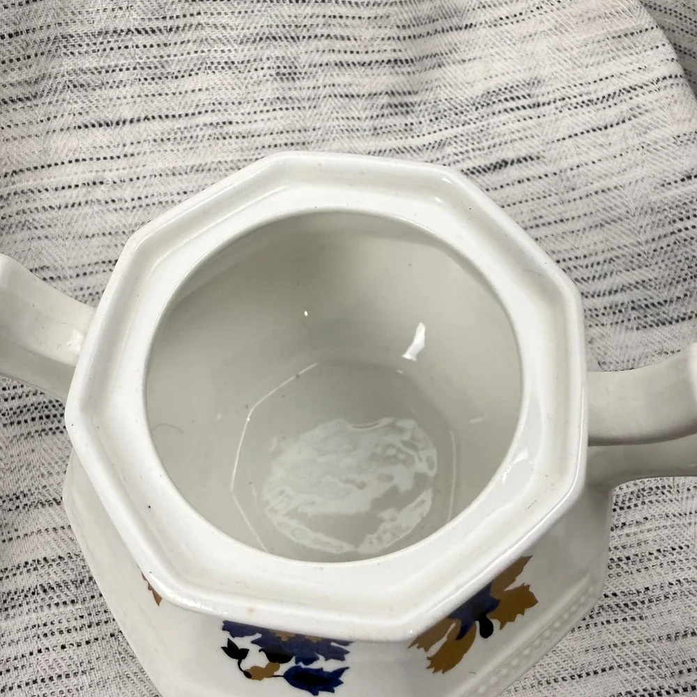 Johnson Brothers Jacobean Cream & Sugar‎ Set White Ironstone Floral Boho Cottage